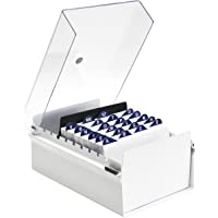 Acrimet Fichero Tarjetero Organizador de Escritorio con Divisor y Indice A-Z incluso (Base de Metal Resistente Color…